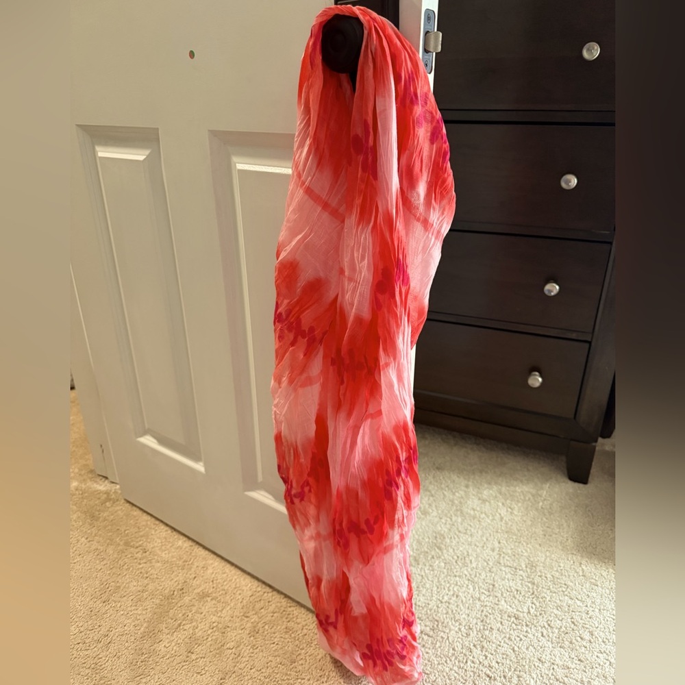 LOFT Pink and Red Scarf